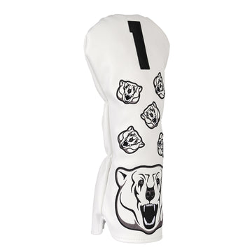 White PU Raccoon Driver Head Cover